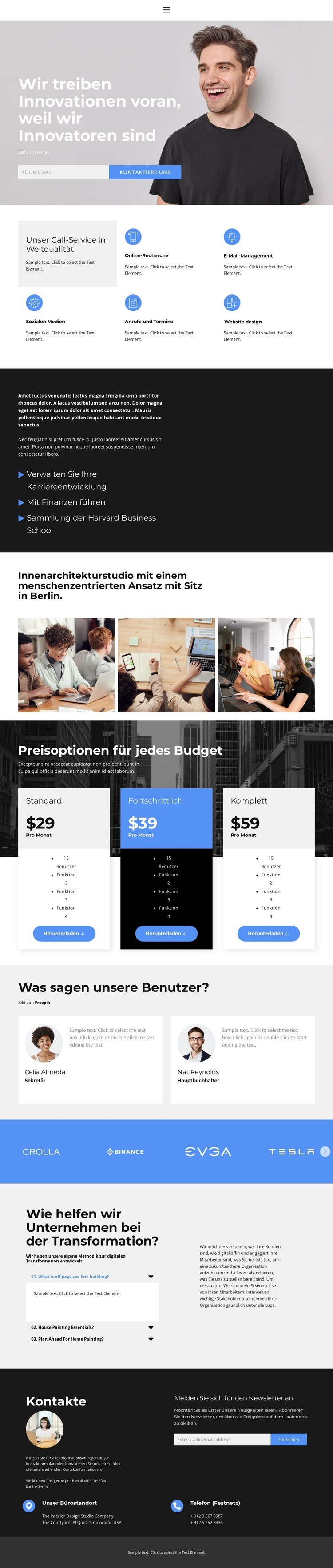 Wir priorisieren Landing Page