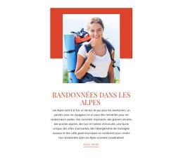 Maquette De Site Web Pour Randonnées Dans Les Alpes