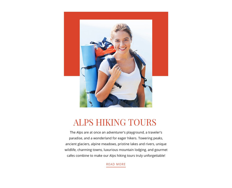 Alps hiking tours  Homepage Design