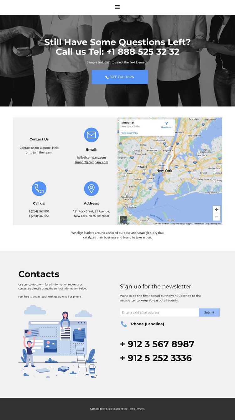 Look for contacts HTML Template