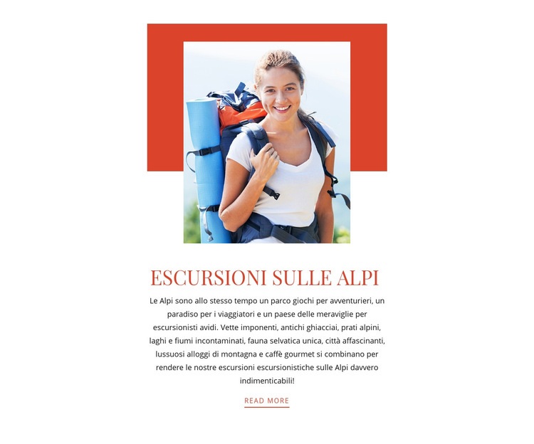 Escursioni escursionistiche sulle Alpi Modelli di Website Builder