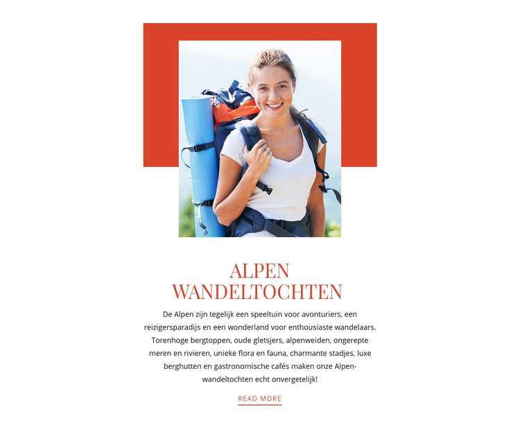 Wandeltochten in de Alpen HTML-sjabloon
