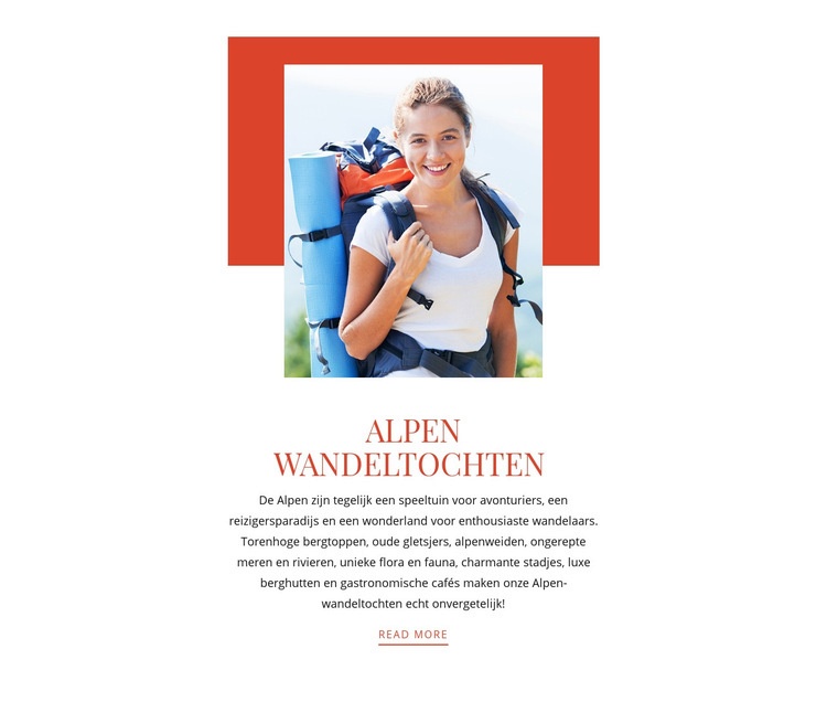 Wandeltochten in de Alpen Website Builder-sjablonen