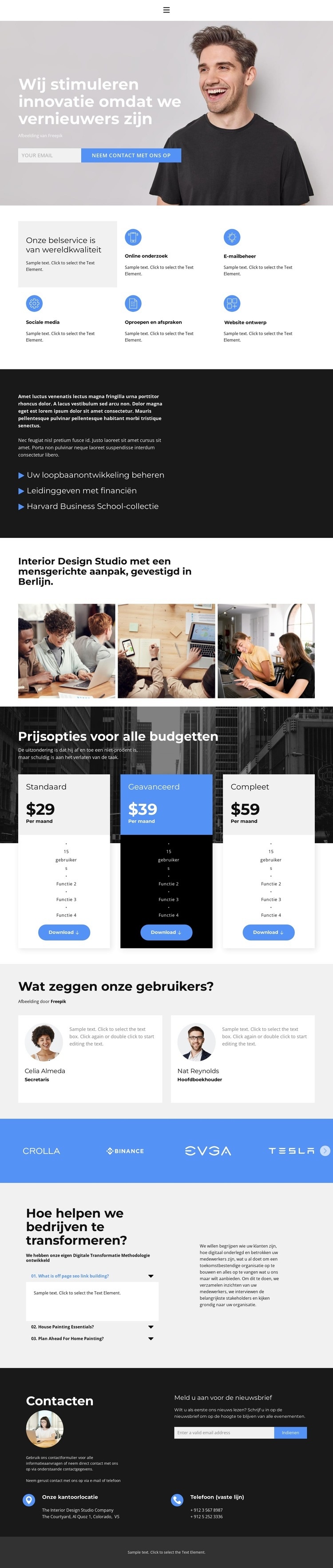 Wij geven prioriteit Website Builder-sjablonen