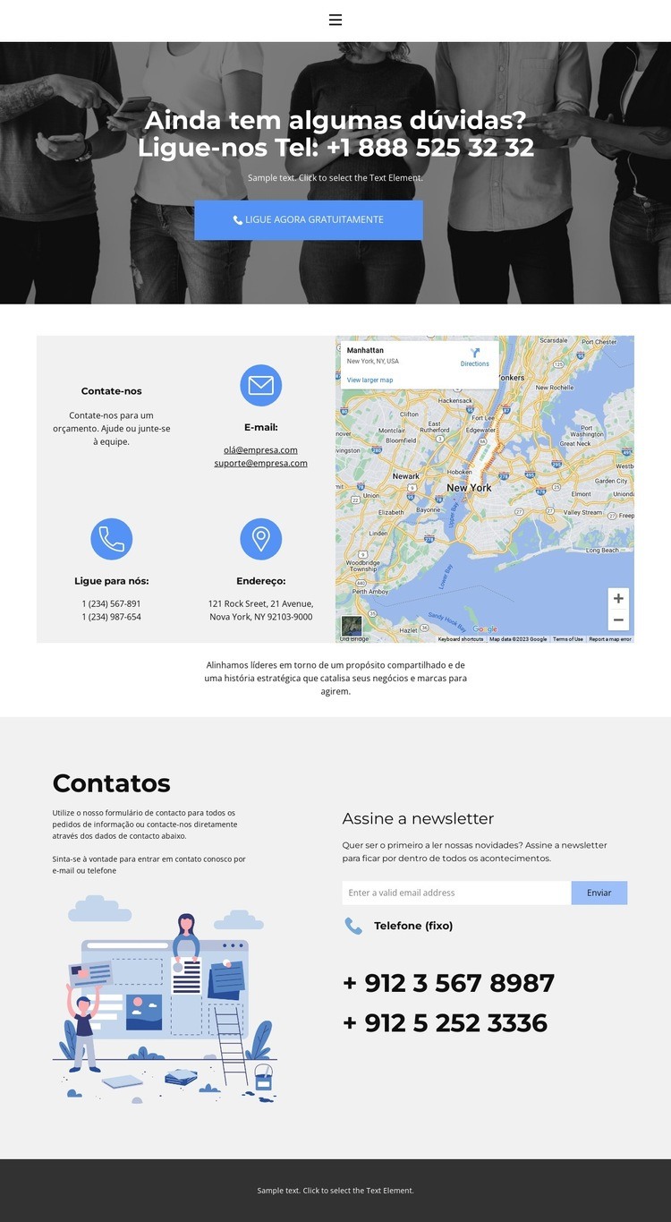 Procure contatos Landing Page