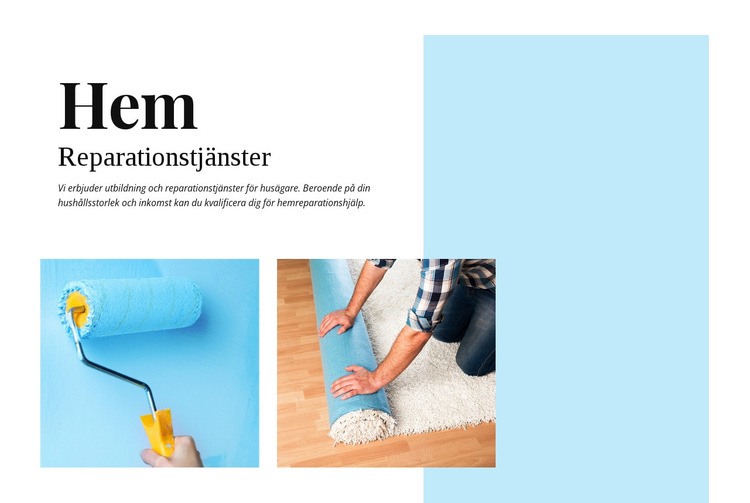 Väggreparationstjänster Hemsidedesign