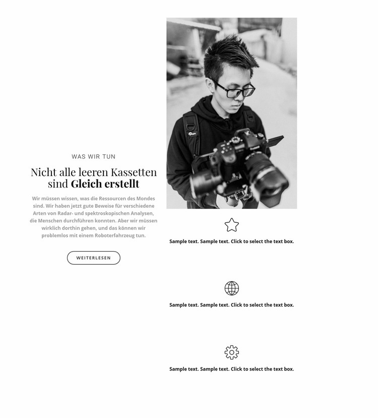 Kurse für Fotografen Landing Page