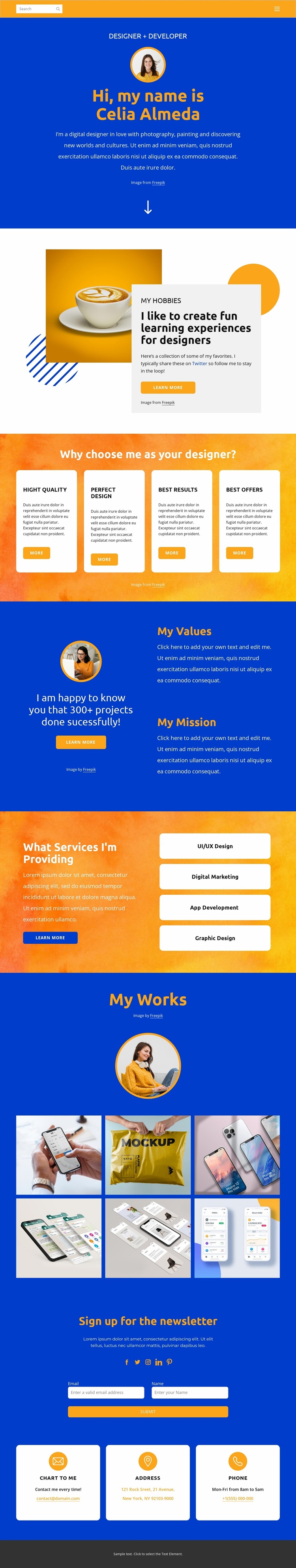 Developing with a passion Landing Page
