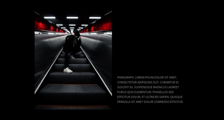 Photo, text and dark background Html Code Example
