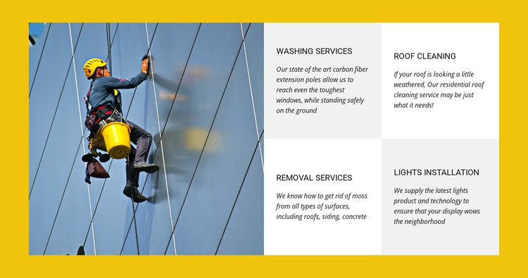 High rise window cleaning HTML5 Template