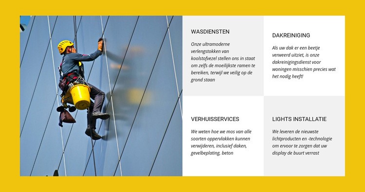 Glazenwassen met hoge opkomst Website mockup