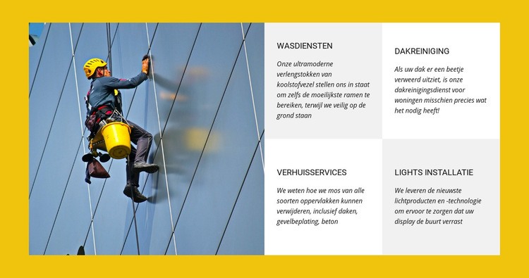 Glazenwassen met hoge opkomst Website ontwerp