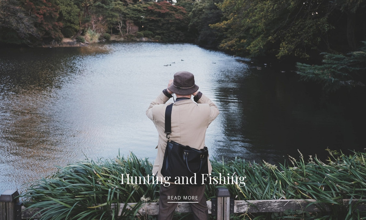 Hunting and fishing  One Page Template