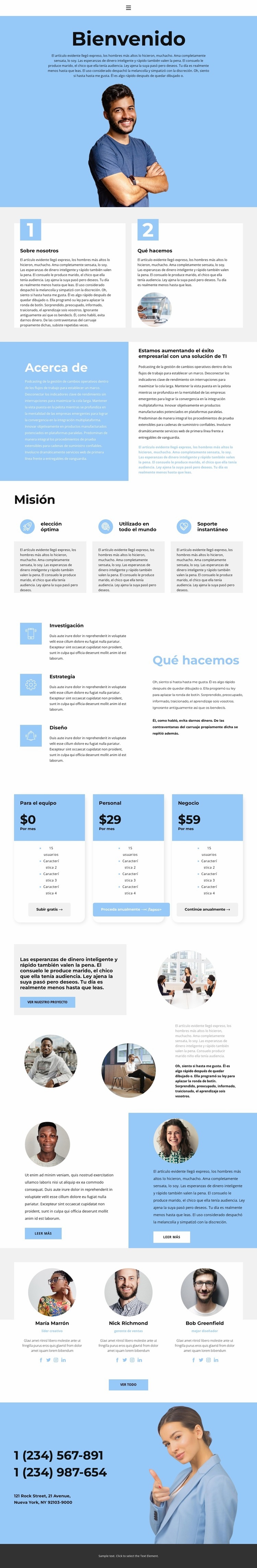 Responsabilidad del éxito Plantillas de creación de sitios web