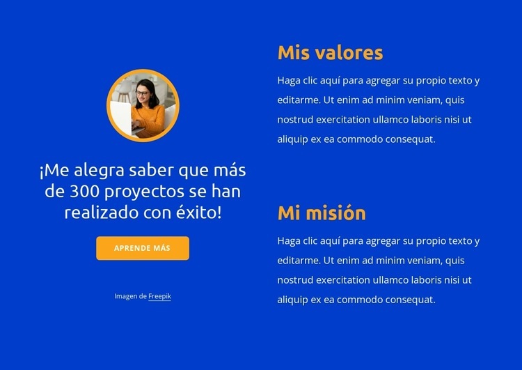 Mis valores y mision Plantillas de creación de sitios web