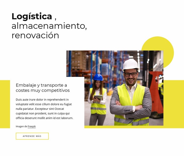 Logística, reacondicionamiento Página de destino