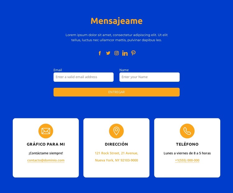 Mensajeame Plantilla HTML