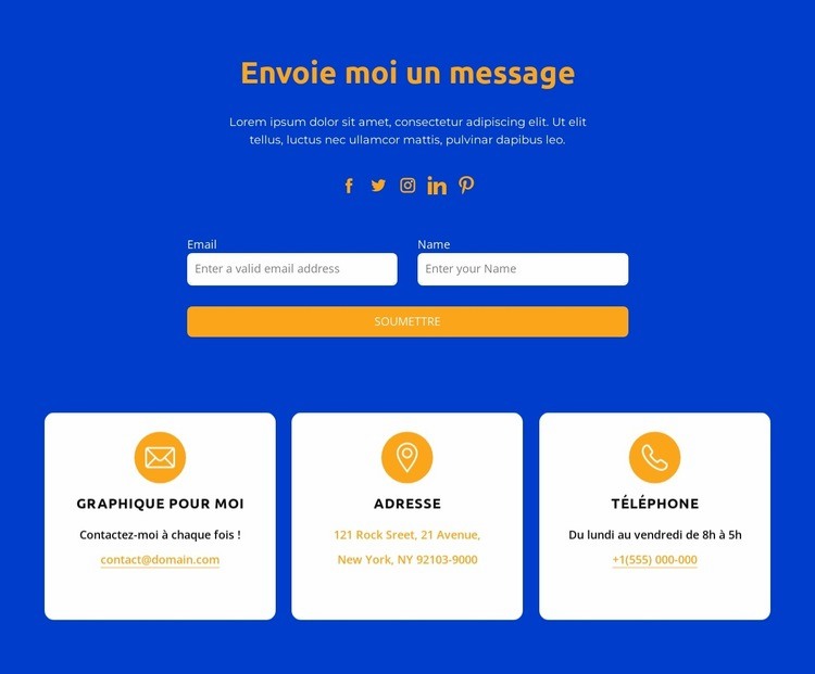 Envoie moi un message Modèles de constructeur de sites Web