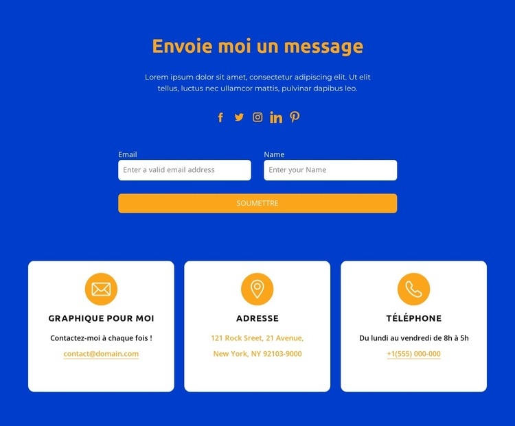 Envoie moi un message Créateur de site Web HTML