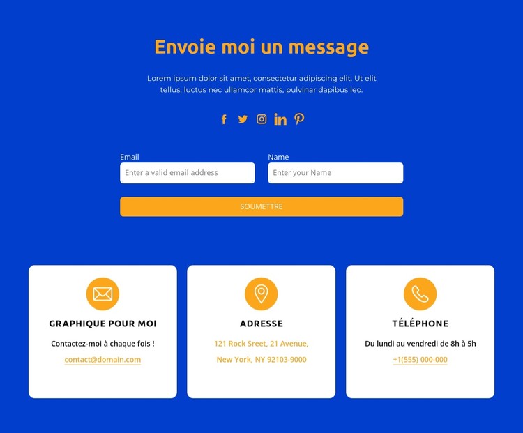 Envoie moi un message Modèle CSS