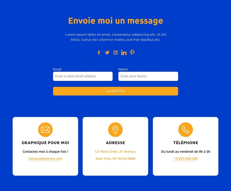 Envoie moi un message Modèle HTML