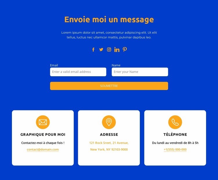 Envoie moi un message Modèle HTML5