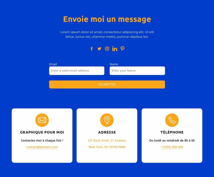 Envoie moi un message Modèle Joomla