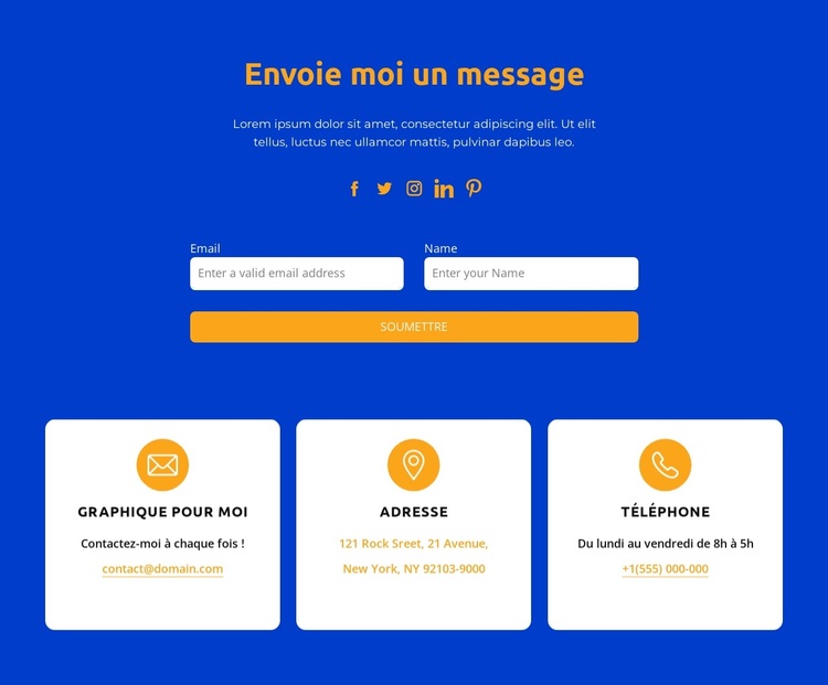 Envoie moi un message Thème WordPress