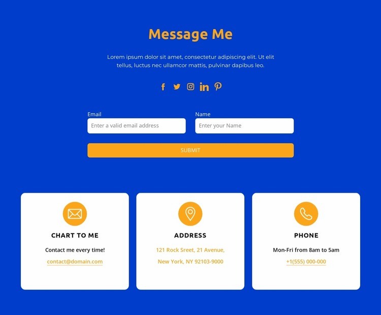 Message me Homepage Design