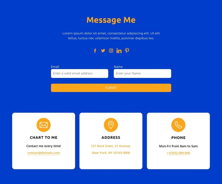 Message me HTML Template