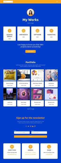 Web Design And Graphic Design Page Photography Portfolio