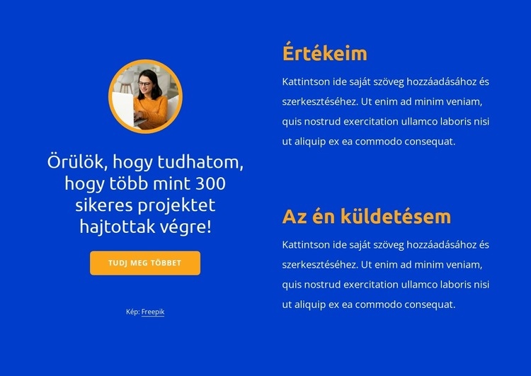 Értékeim és küldetésem HTML Sablon