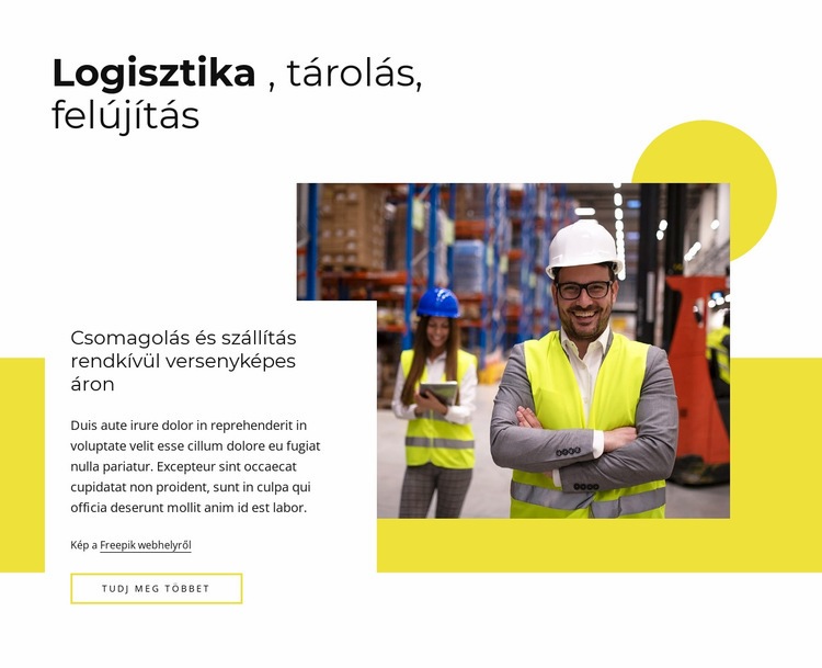 Logisztika, felújítás HTML Sablon