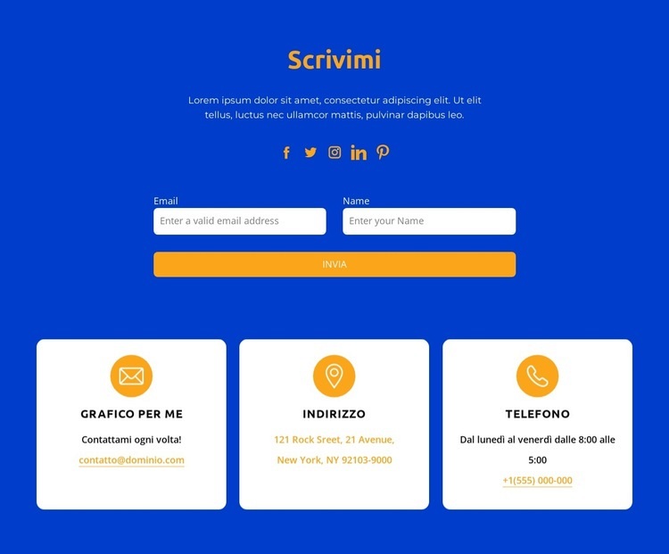 Scrivimi Costruttore di siti web HTML