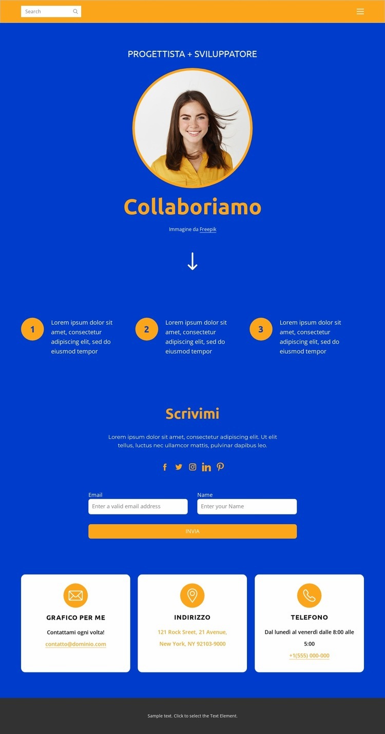 Progettista e sviluppatore Modello HTML5