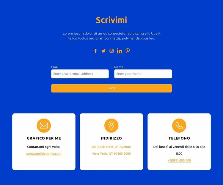 Scrivimi Modello HTML5