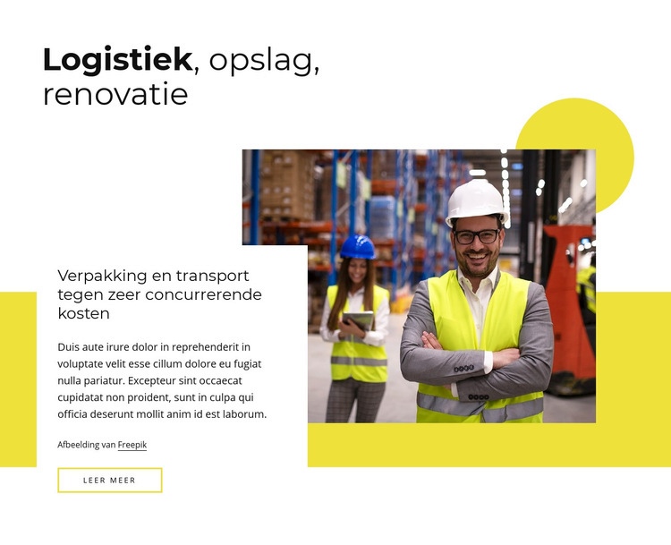 Logistiek, renovatie Bestemmingspagina