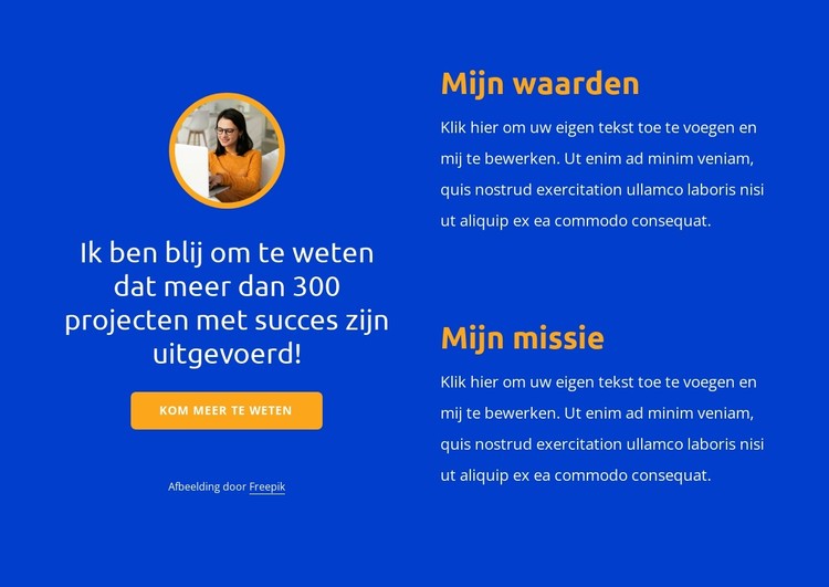 Mijn waarden en missie CSS-sjabloon