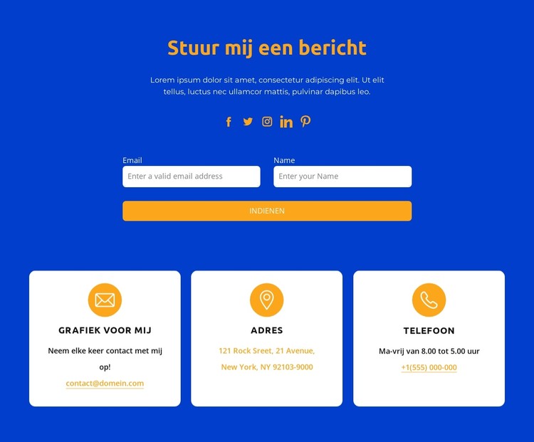 Stuur mij een bericht CSS-sjabloon