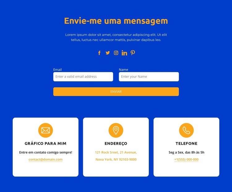 Envie-me uma mensagem Maquete do site