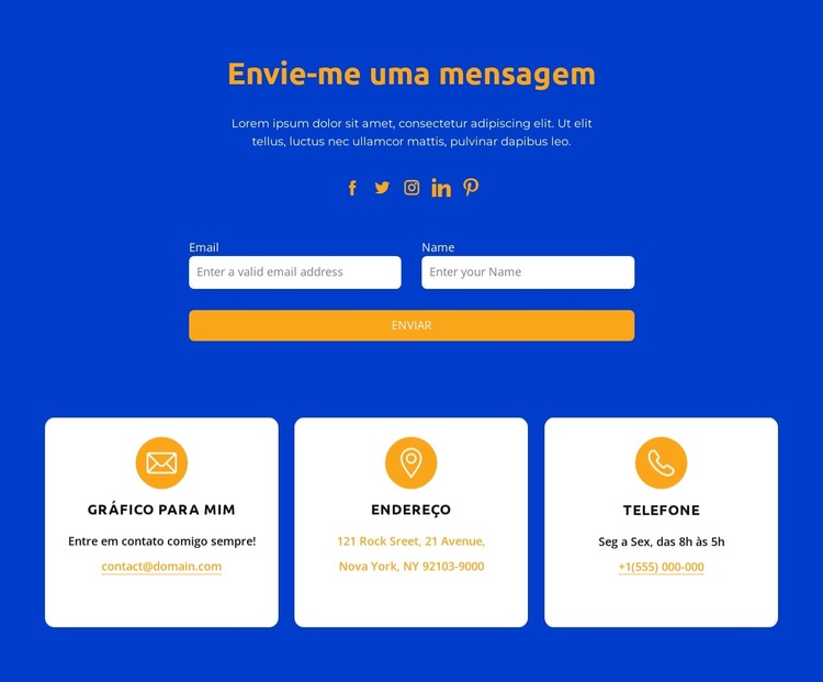 Envie-me uma mensagem Modelo de site