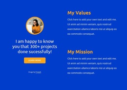 My Values And Misson - Website Templates