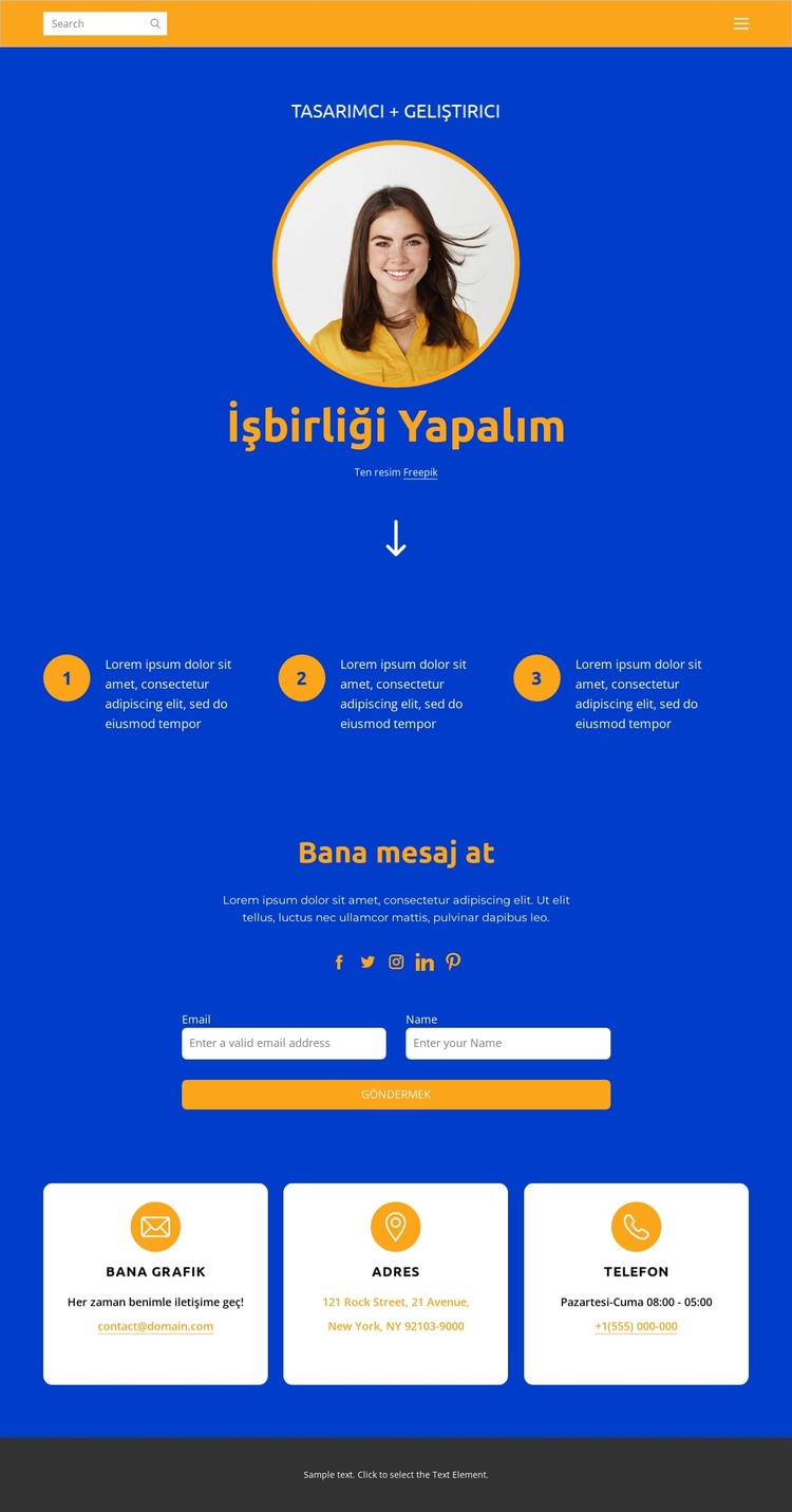 Tasarımcı ve geliştirici HTML Şablonu