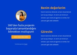 Değerlerim Ve Misyonum - HTML5 Duyarlı Şablon