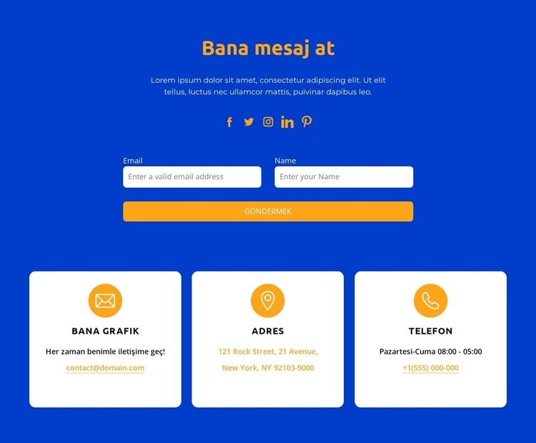 Bana mesaj at HTML5 Şablonu