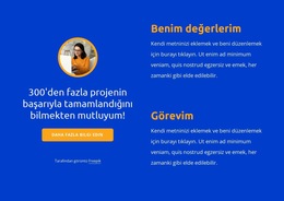 Değerlerim Ve Misyonum - Ücretsiz Web Sitesi Şablonu