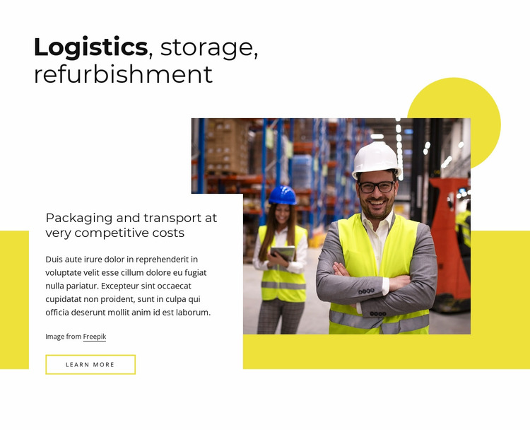 Logistics, refubishment Website Mockup