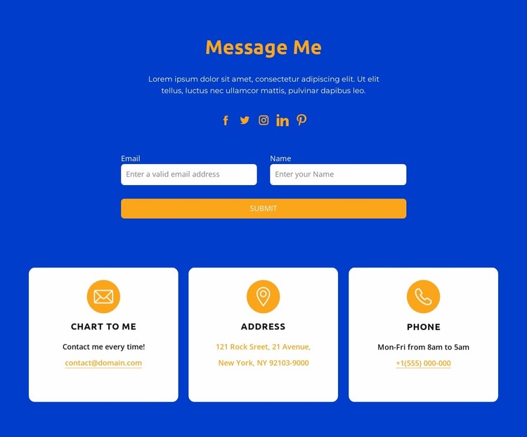 Message me Website Mockup