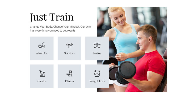 Different training programs Homepage Design