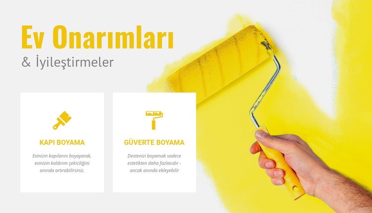 Duvarların boyama için hazırlanması Web Sitesi Mockup'ı